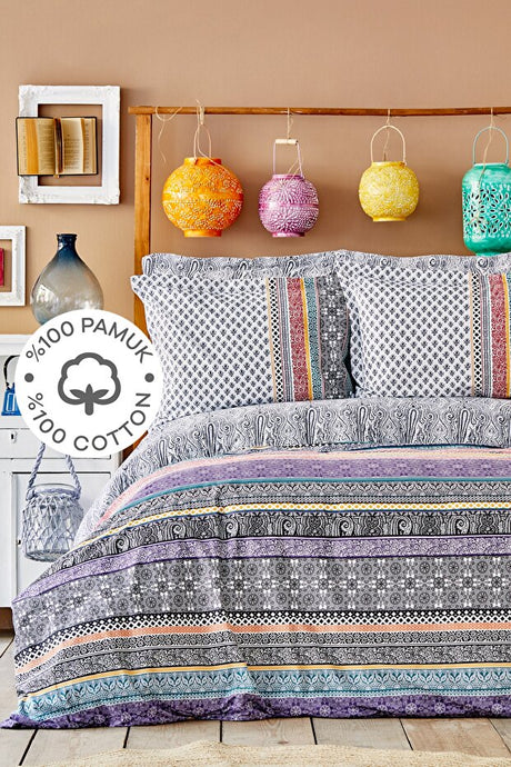 Nileso Double Size 100% Cotton Modern Duvet Cover Set