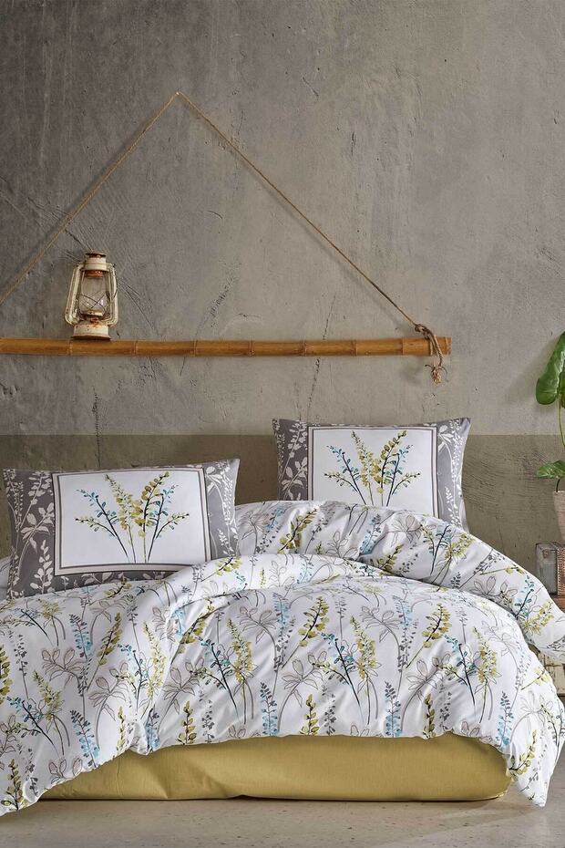 Bloom 100% Cotton Ranforce Fitted Double Duvet Cover Set - 4 Pieces