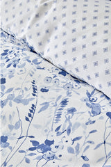 Amelia Blue Single 100% Cotton Fitted Duvet Cover Set