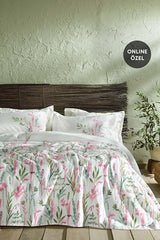 Hana Single Pink Floral Pique Set - 100% Cotton Comfort