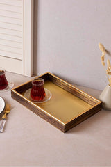Turin Gold Rectangular Serving Tray 22x33 cm