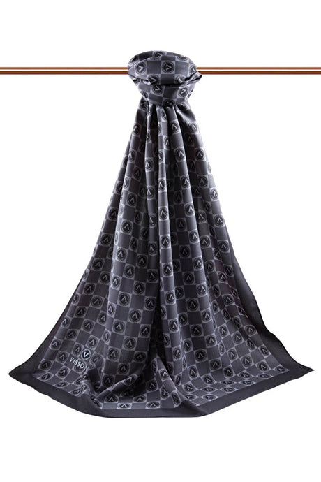 Luxury Medina Silk Shawl - Monogram Pattern