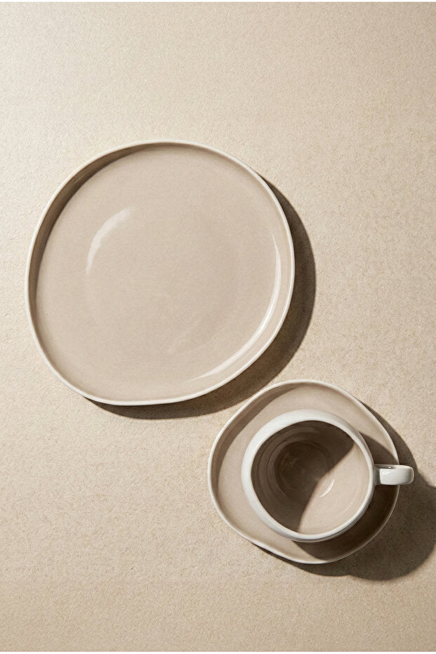 Roma Beige Porcelain 18-Piece Dessert & Tea Serving Set