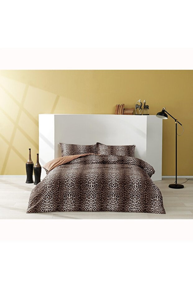 Double Leopard Cotton Satin Duvet Cover Set - 200x220cm
