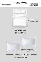 Luxury 100% Cotton Double Pique Bedspread Set - 3 Pieces