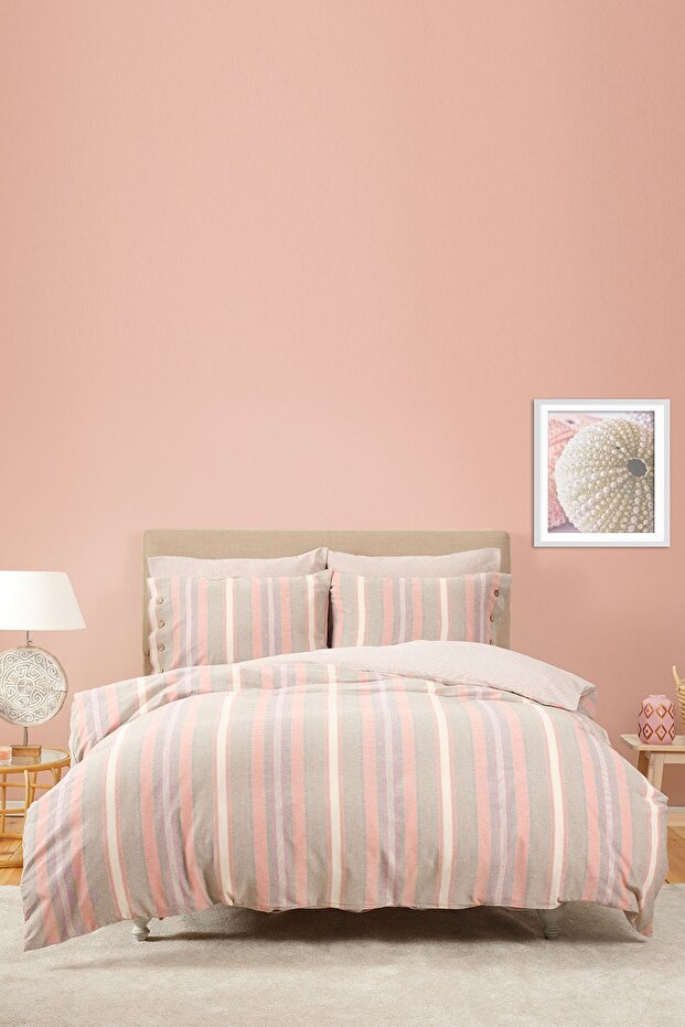 Arlo Terracotta Double Duvet Cover Set - 4 Pieces