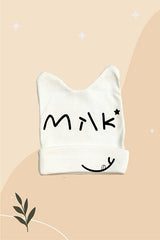 3-pak 100% bomulds baby hue sæt - "Milk" design