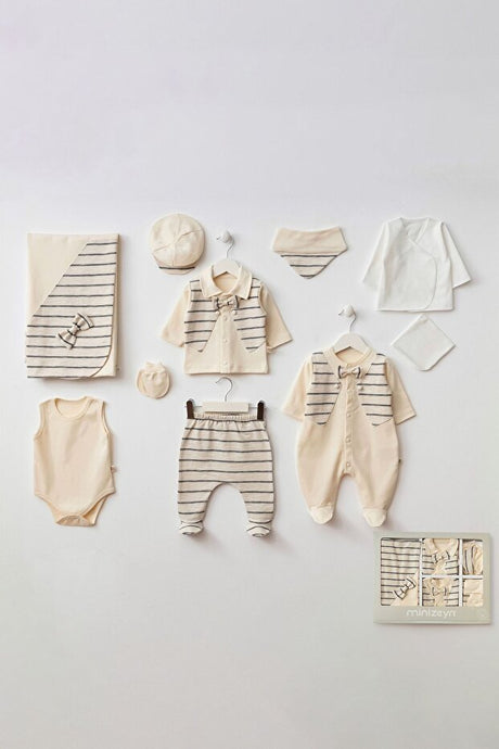 Newborn Tuxedo Detail 10-Piece Hospital Exit Baby Set - 0-3 Months