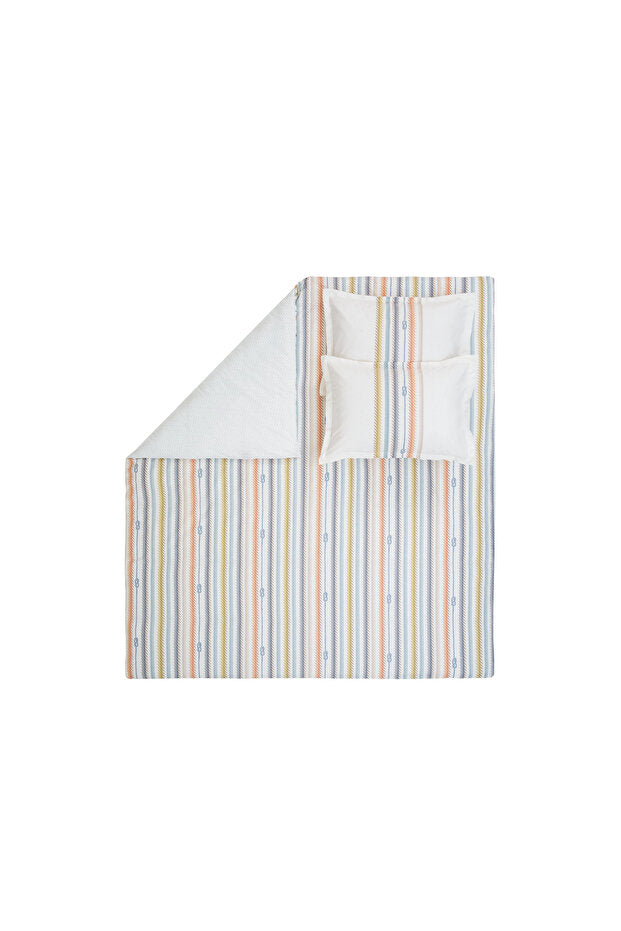 Benito Double Ranforce Duvet Cover Set - Marine Stripes