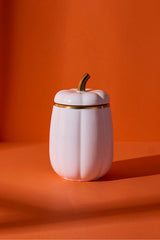Pumpkin Porcelain Lidded Jar - 13x8.5 cm