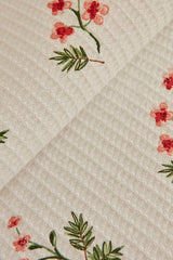 Silvie 100% Cotton Double Pike Set - Red Floral Design