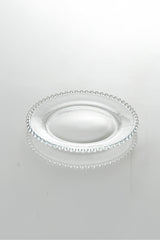 Beaded Edge Glass Dessert Plate Set - 6-Piece, 20 cm