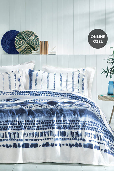 Darby Double Pique Set - Modern Blue Stripes, 4-Piece