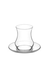 Premium Lav Eda Turkish Tea Glass & Saucer Set - 6 Pieces