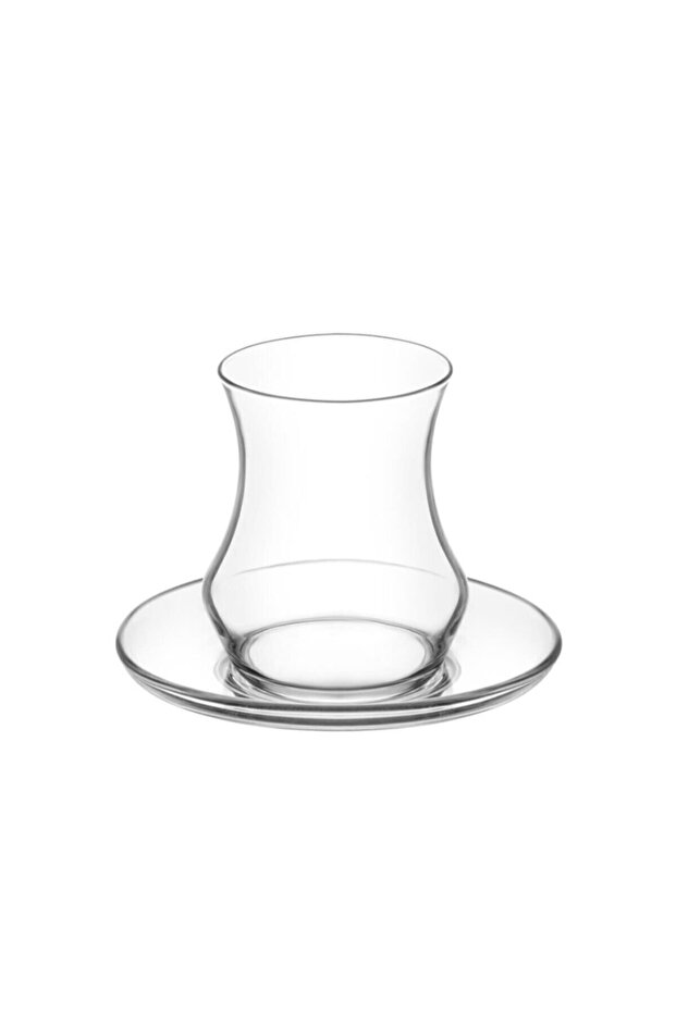 Premium Lav Eda Turkish Tea Glass & Saucer Set - 6 Pieces