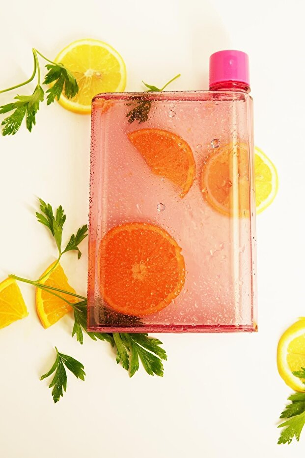 A6 Memo Flat Water Bottle - 350ml Portable & Motivational