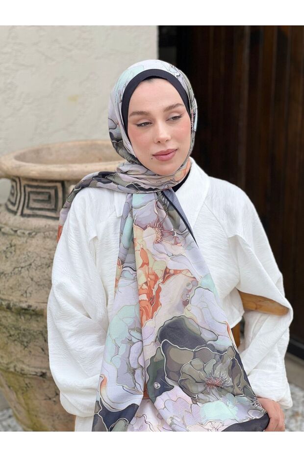 Desen Lina Shawl - Elegant Floral Design