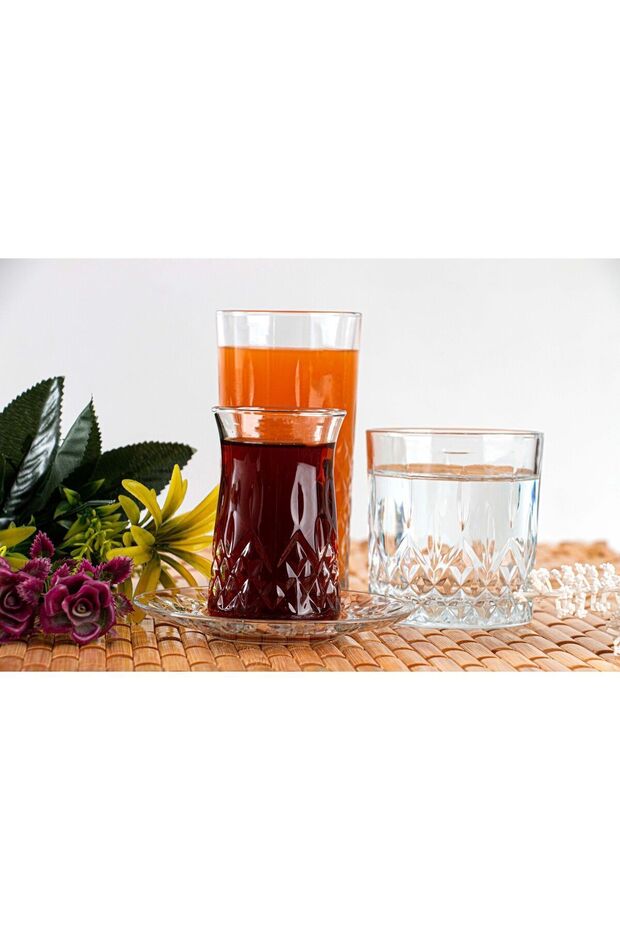 طقم أدوات مائدة زجاجية فاخرة من لاف أودين مكون من 24 قطعة - 170 مل