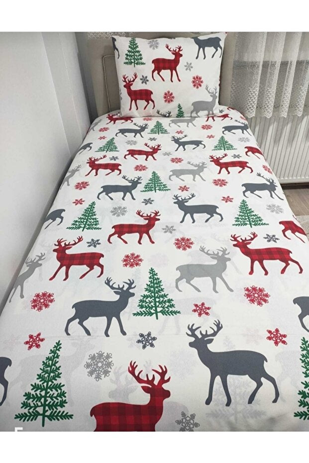 Single Christmas Deer Duvet Cover Set