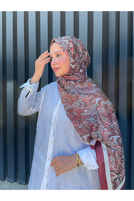 Retro Paisley Cotton Shawl - Soft & Versatile