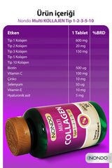 Multi Collagène - Type 1-2-3-5-10, 180 Comprimés Halal