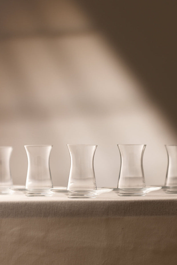 Rakle Avantgarde Professional Turkish Tea Glass Set - 12 Piece