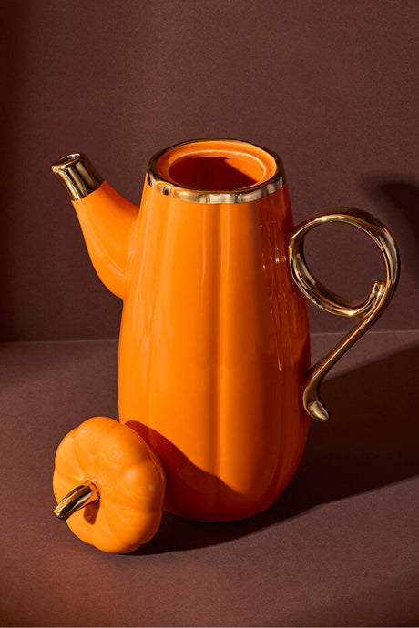 Porcelain Pumpkin-Lid Oil Dispenser - 1550ml Capacity