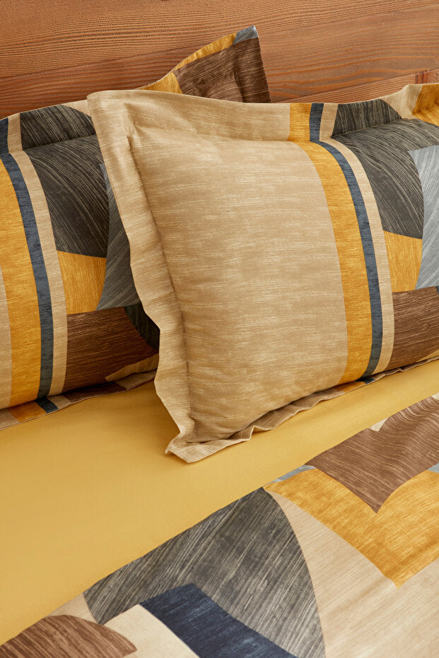 Bertin Double Cotton Duvet Cover & Blanket Set - Brown
