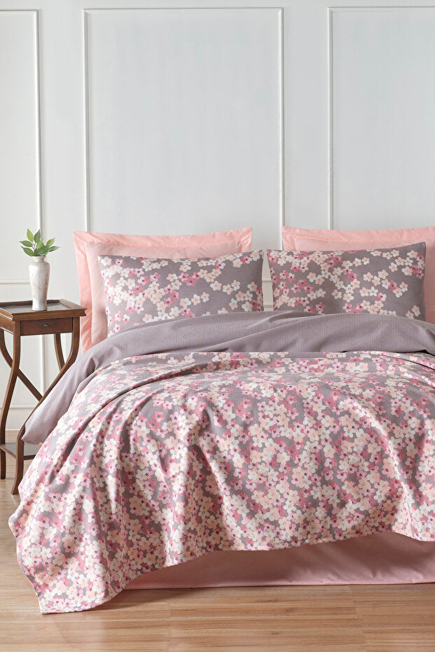 Single Pique Set - Floral Pattern, 2-Piece Cotton