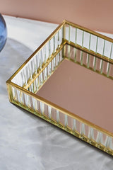 Mirrored Glass Serving Tray - 20cm x 14cm