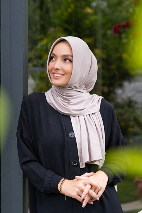 Jersey Ready-to-Wear Practical Shawl Scarf - Taupe