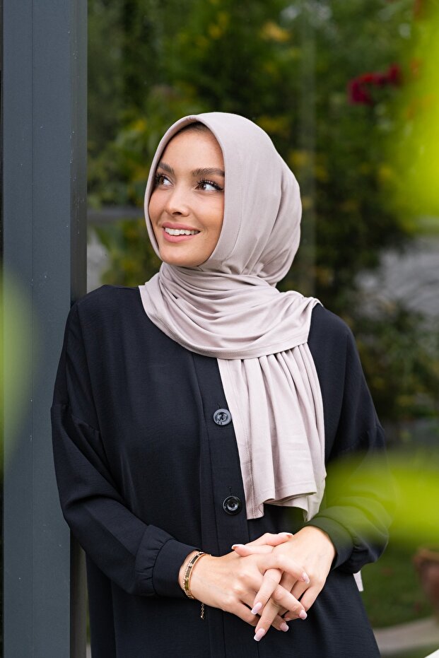 Jersey Ready-to-Wear Practical Shawl Scarf - Taupe