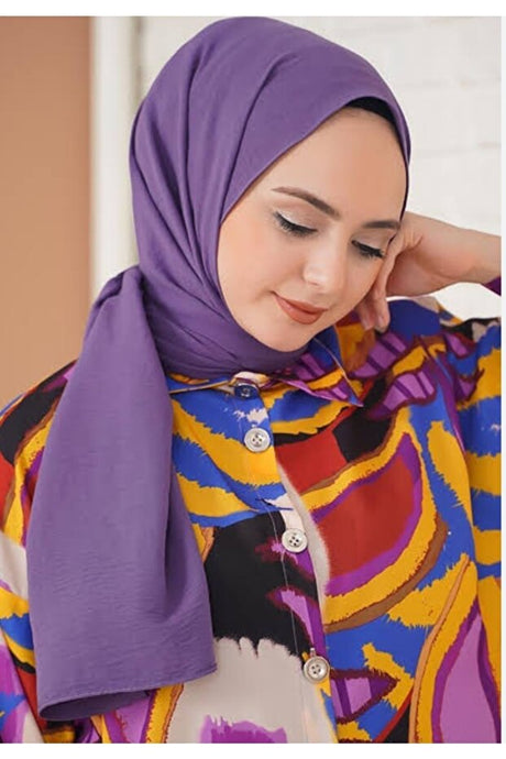 Women's Lilac Cotton Crinkle Jazz Shawl