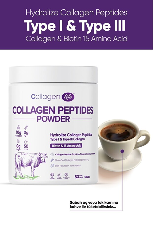 Hydrolyzované kolagenové peptidy v prášku - 500g (50 porcí)