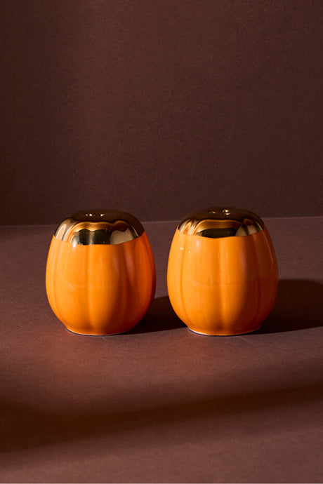 Pumpkin Porcelain Salt & Pepper Shaker Set - 2 Pieces