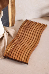 Acacia Wood Wavy Design Serving & Cutting Board - 39x17 cm