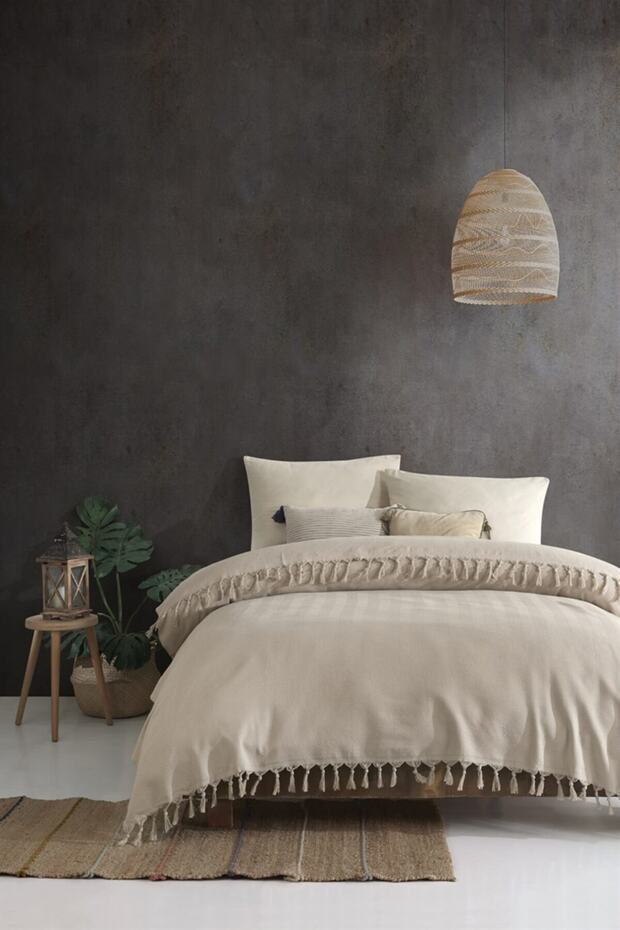 Double Cotton Bedspread - Modern Geometric, 200x230 cm