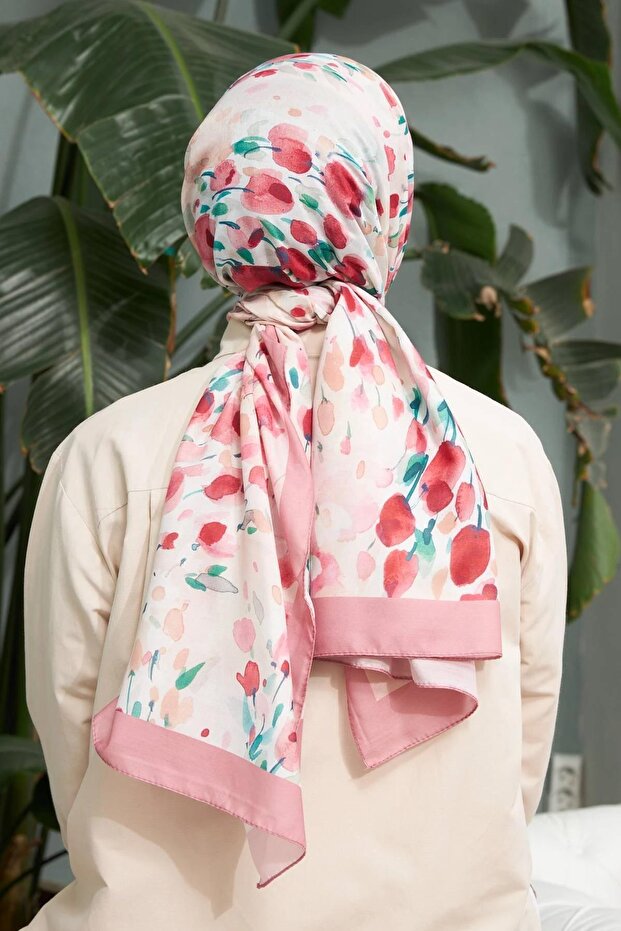 Botanic Series Powder Cotton Viscose Shawl - Soft &
