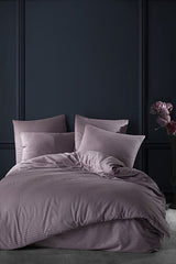Double Cotton Sateen Duvet Cover Set - 4 Piece with Fitted Sheet