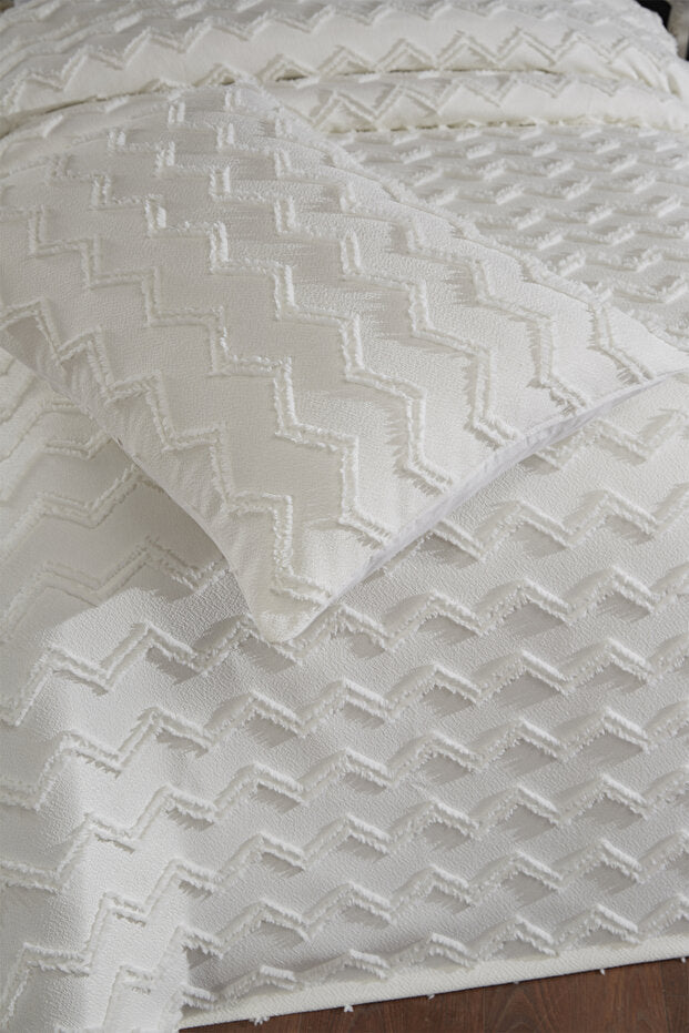 Lumpa Single Bedspread Set - 2 Pieces, Cream Cotton
