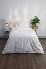 Pink Star Single Duvet Cover Set - Cotton Blend