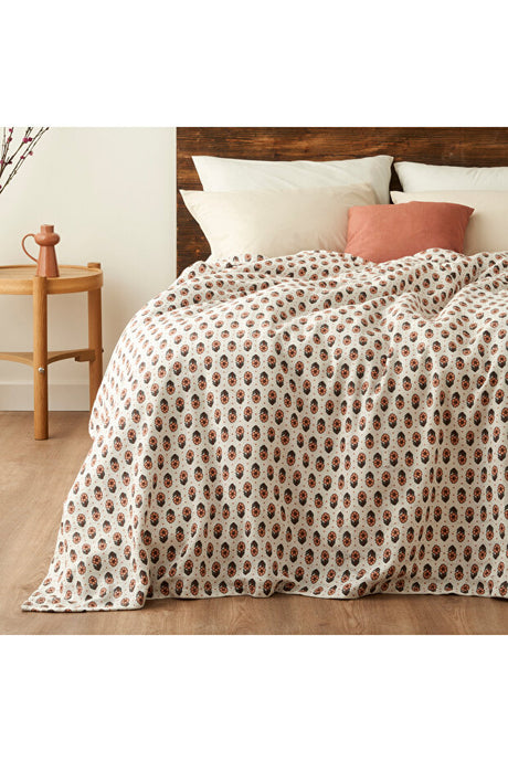 Jane Cotton Printed Quilted Blanket - 200x220 cm