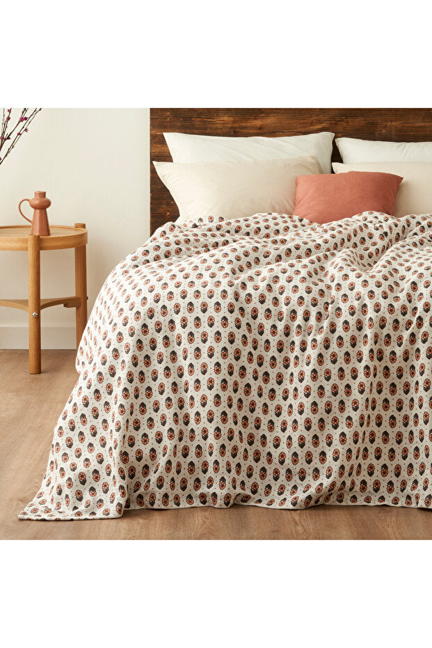 Jane Cotton Printed Quilted Blanket - 200x220 cm