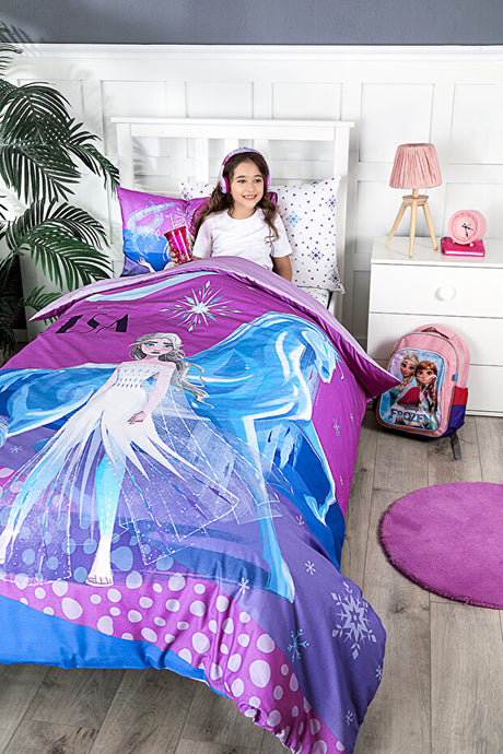 Frozen Snow Single Bedding Set - 100% Cotton & Licensed Disney
