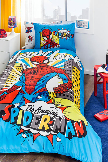 Spiderman Single Duvet Cover Set - 100% Cotton