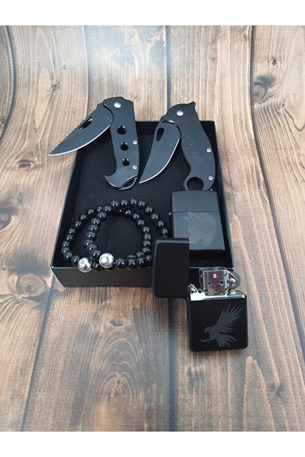 6-Piece Friend Gift Set - 2 Knives, 2 Lighters, 2 Bracelets