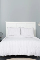 Misha 100% Cotton Double Duvet Cover Set - Pinstripe