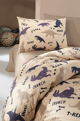Dino 100% Cotton Single Duvet Cover Set - 160x220 cm