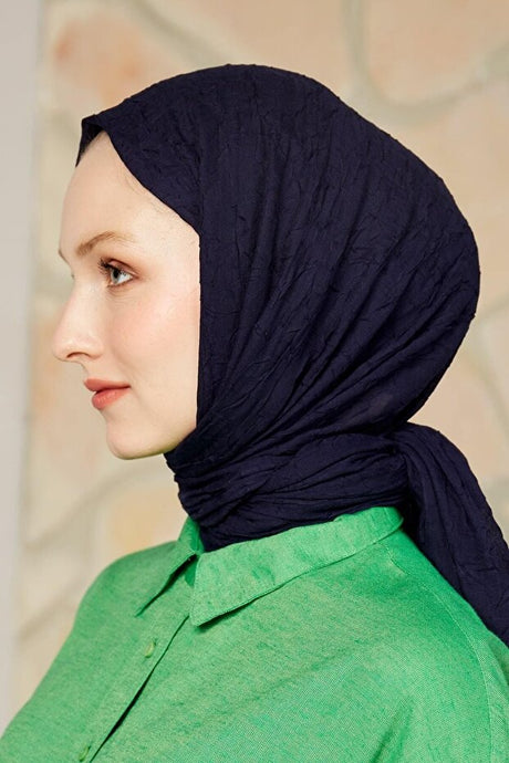 Bamboo Navy Shawl - Wrinkle-Free & Lightweight
