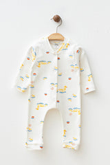 Baby Duck Print Ribbed Cotton Romper - 0-3 Months